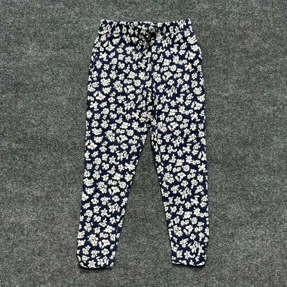 Polo Ralph Lauren Pants Girls 6 Blue Floral Knit Jogger Elastic Waist Pull On